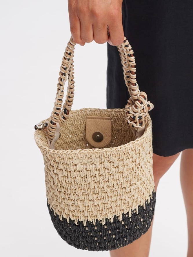 OPUS Torebka w kolorze beżowo-czarnym - 15 x 18 x 10 cm rozmiar: onesize