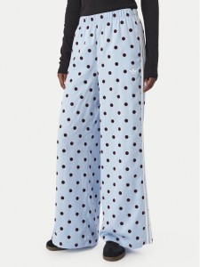 adidas Spodnie dresowe Satin Polka Dots Wide Leg Pant KV1170 Niebieski jasny Relaxed Fit