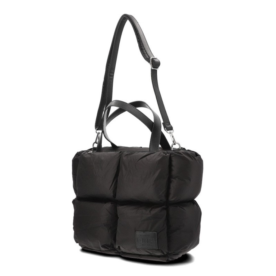 Czarna Torebka Big Star Stylowa Puchowa Shopperka Damska