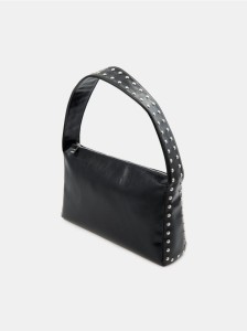 Torebka hobo z imitacji skóry - czarny