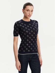 Guess Sweter W5GR20 Z3D60 Granatowy Regular Fit