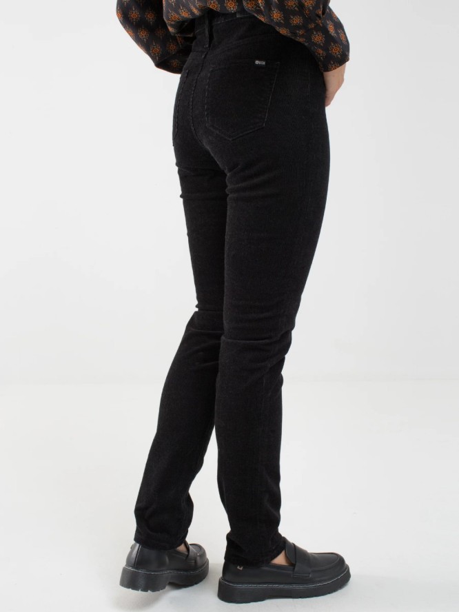 Spodnie damskie sztruks czarne Katrina High Waist Cord 906