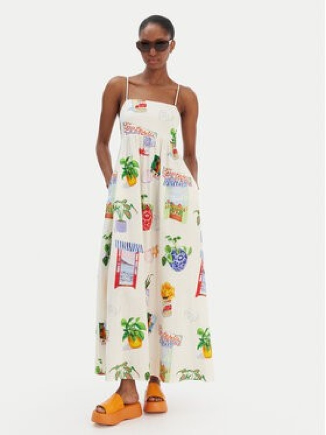 Seafolly Sukienka letnia La Boca 55597-DR Écru Regular Fit