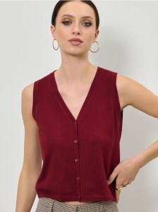 Kamizelka z wiskozą - bordowy
