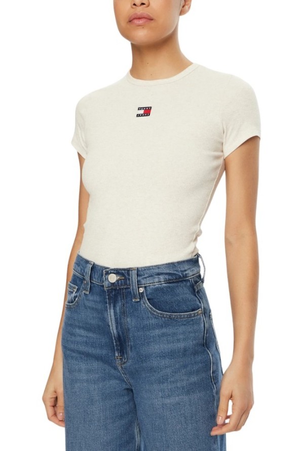 TOMMY JEANS Beżowy damski t-shirt, Rozmiar M