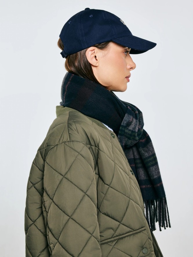 Szal w kratę granatowy Remi 403