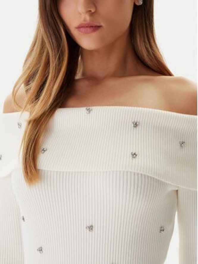 Guess Sukienka dzianinowa W5BK64 Z2YJ2 Écru Slim Fit