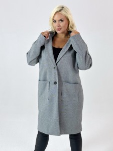 Szary klasyczny pudełkowy płaszcz Megan XXL OVERSIZE JESIEŃ
