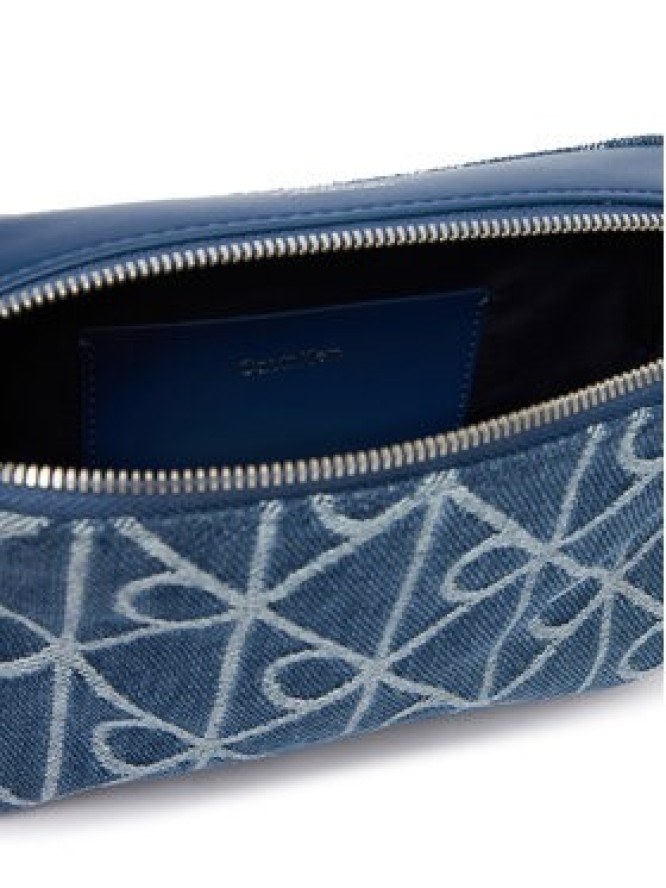 Calvin Klein Torebka Emblem Aop Denim Camera Bag LV04F3430G Niebieski