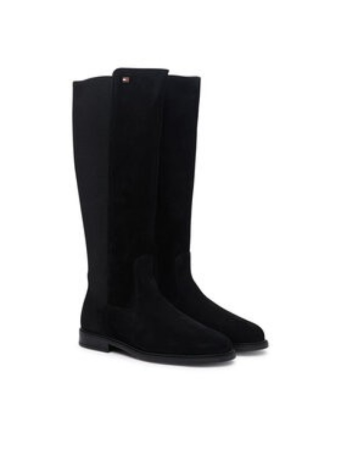 Tommy Hilfiger Kozaki Enamel Flag Suede High Chelsea FW0FW09574 Czarny