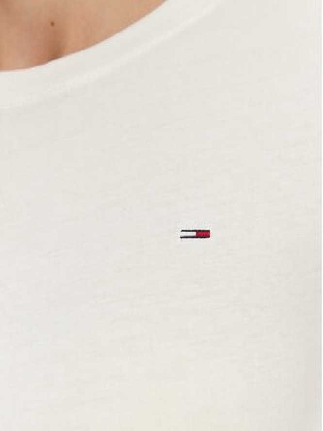 Tommy Jeans T-Shirt DW0DW20459 Biały Slim Fit