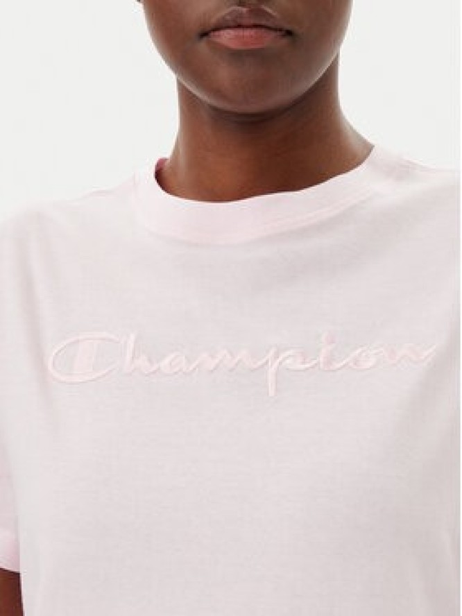 Champion T-Shirt 117650 Różowy Slim Fit