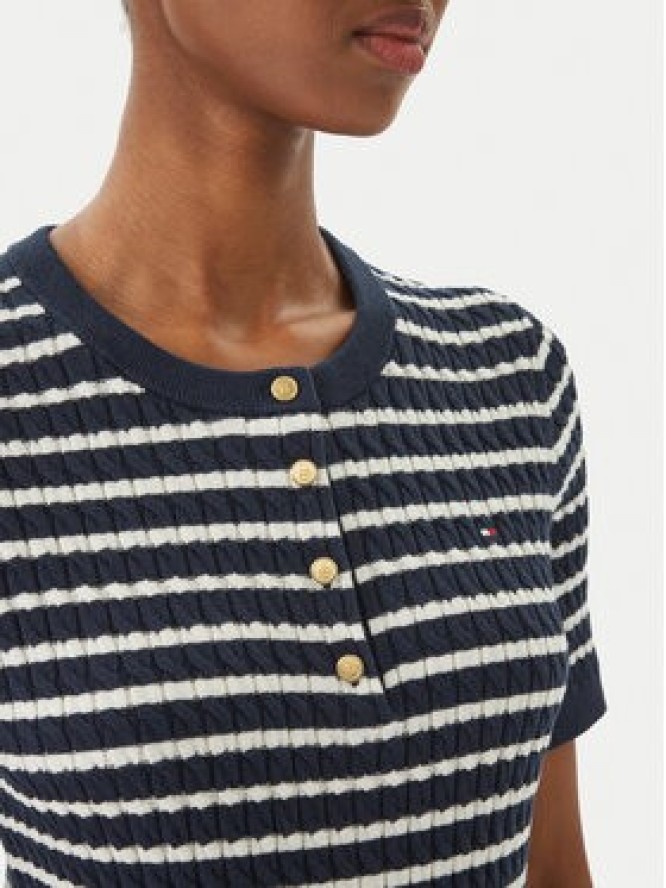 Tommy Hilfiger Sweter WW0WW49613 Granatowy Slim Fit