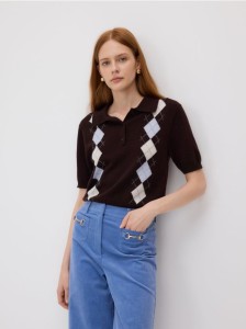 Wełniany sweter z kaszmirem - wielobarwny