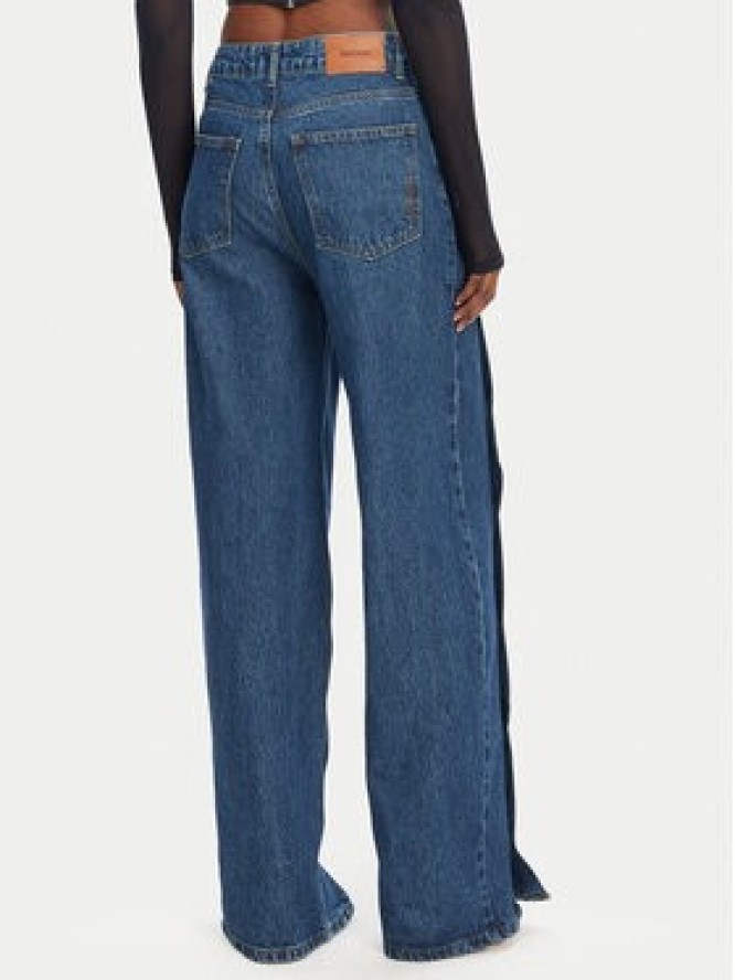 ROTATE Jeansy 1140731602 Granatowy Wide Leg