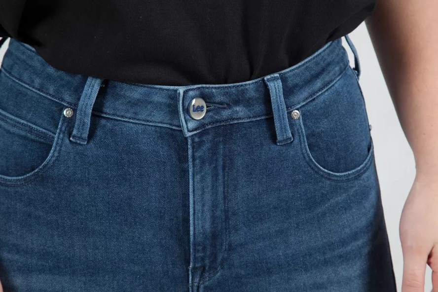 LEE SCARLETT DAMSKIE SPODNIE JEANSOWE JEANSY BLUE LUX L30LETLS 112106492