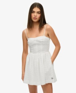 superdry Sukienka Mini Broderie Cami z Bawełny