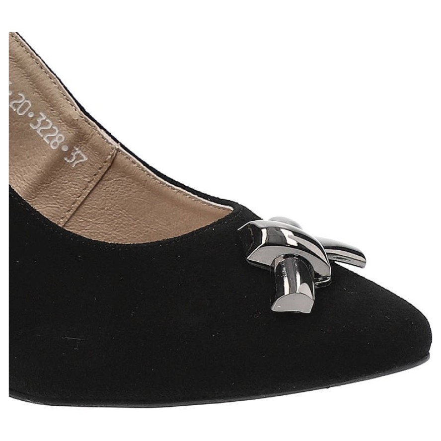 Czarne Sandały Karino Eleganckie Skórzane Buty