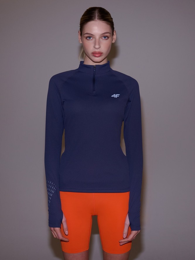 4F Longsleeve do biegania w terenie szybkoschnący damski - ciemny szary XL