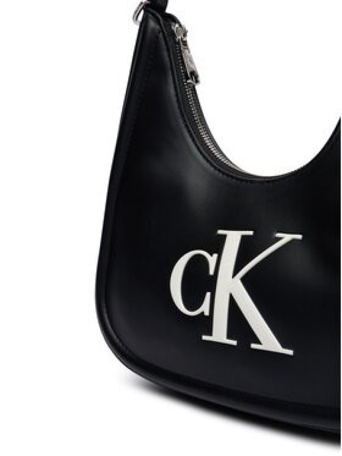 Calvin Klein Torebka Bold Ck Small Crescent LV04F3561G Czarny