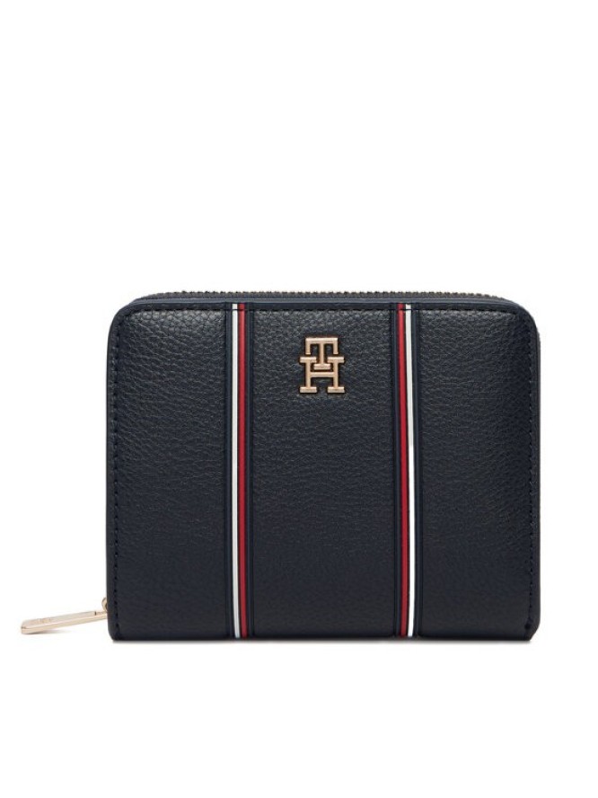 Tommy Hilfiger Portfel Th Icon Med Za W/Flap Corp AW0AW18653 Granatowy