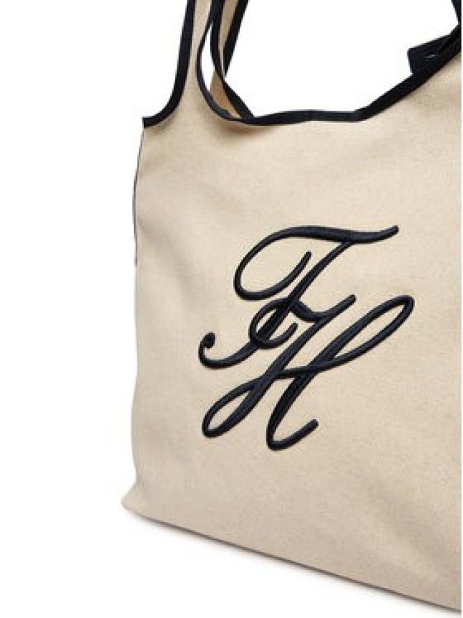 Tommy Hilfiger Torebka Th Summer Tote Canvas AW0AW18398 Biały