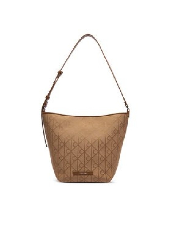 Calvin Klein Torebka Emblem Aop Jacquard Camera Bag LV04F3535G Brązowy