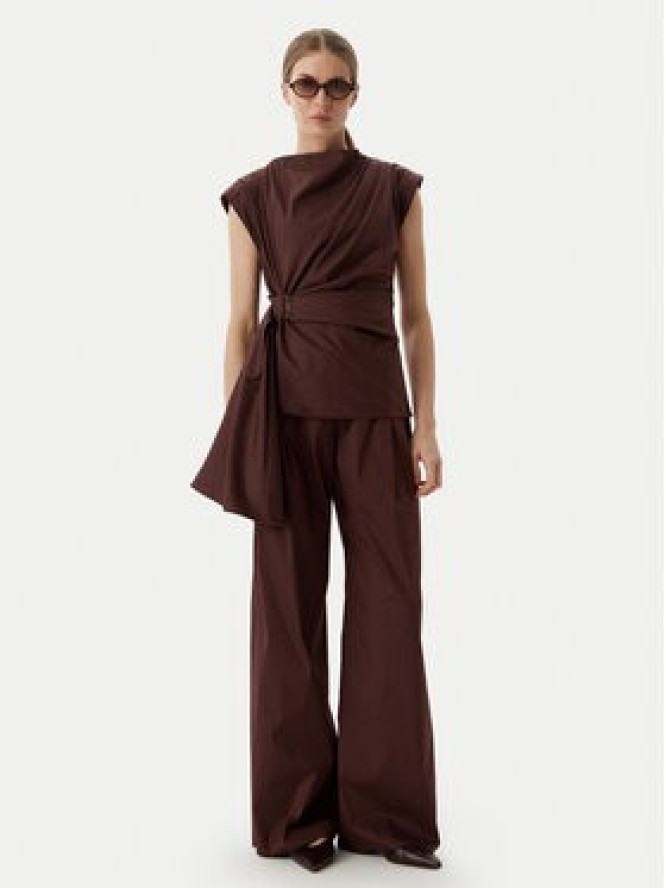 Marella Spodnie materiałowe Navile 2613131072 Brązowy Relaxed Fit