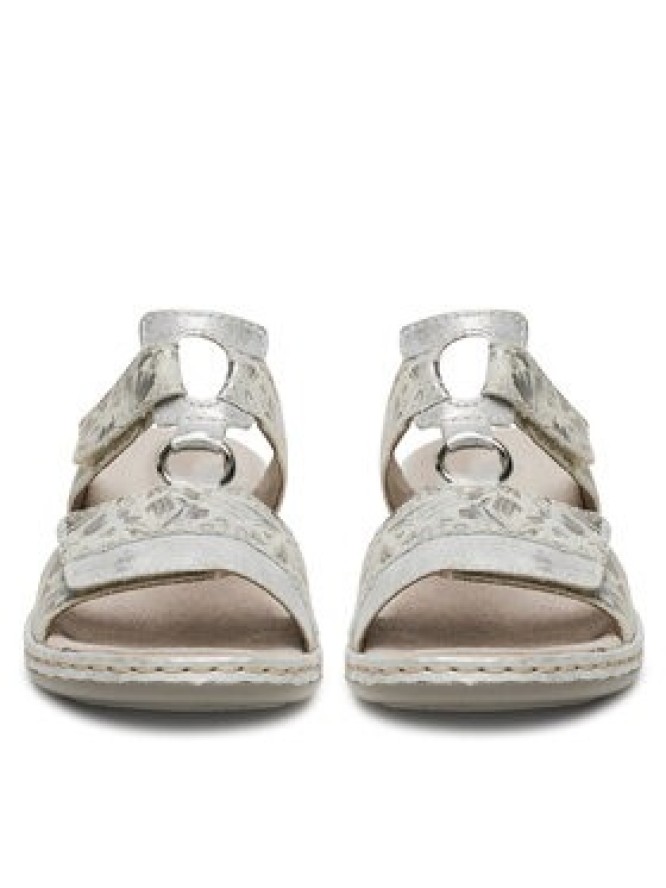 Rieker Klapki 659X6-80 Srebrny