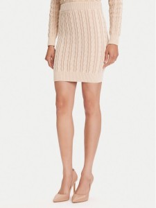 Guess Spódnica mini W5YD68 Z3OU0 Beżowy Regular Fit