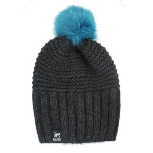 Czapka z pomponem – unisex – rozmiar uniwersalny – wyprodukowano w UE (szara)