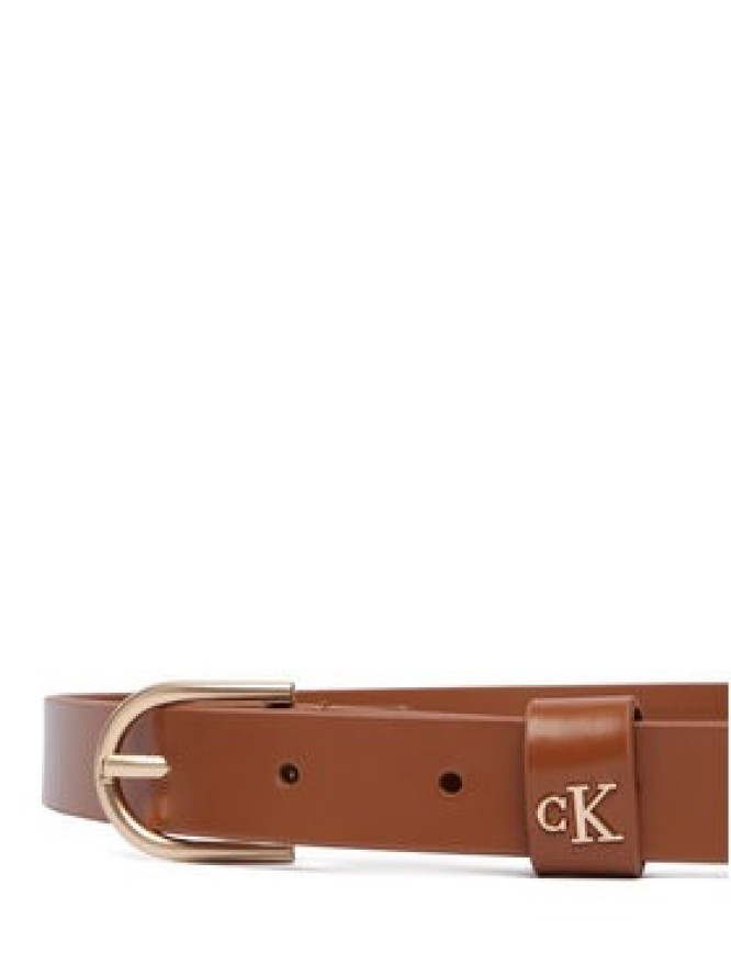 Calvin Klein Pasek Damski Rounded Buckle Ck Loop LV04F7107G Brązowy