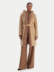 Rinascimento Płaszcz zimowy CFC0126714003 Beżowy Regular Fit