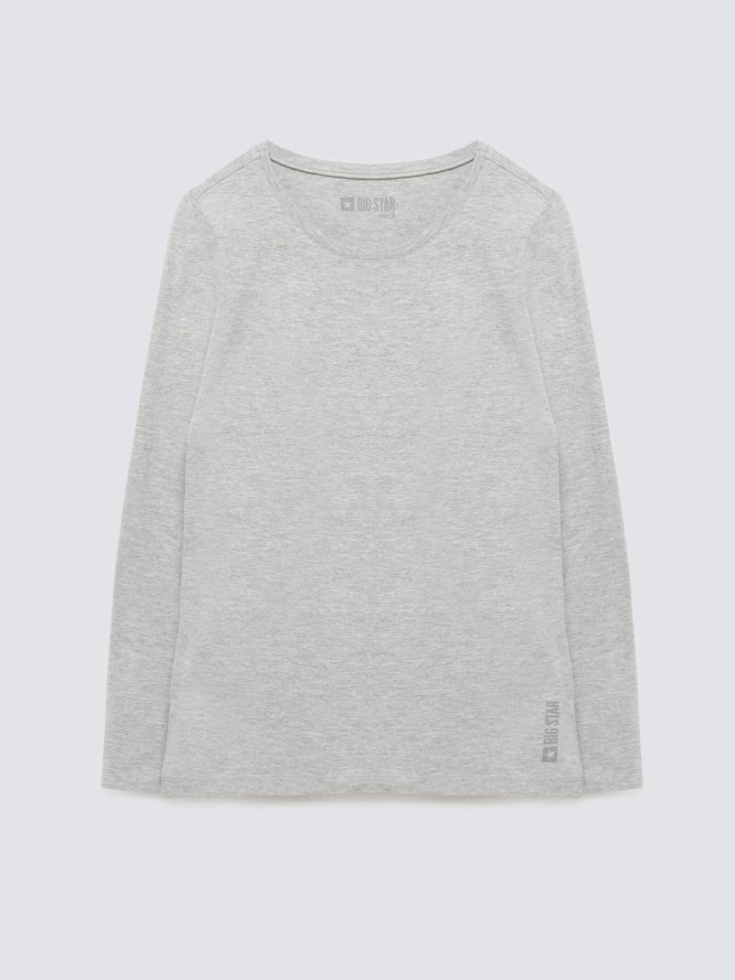 Bluzka damska z długim rękawem szara Classic 991