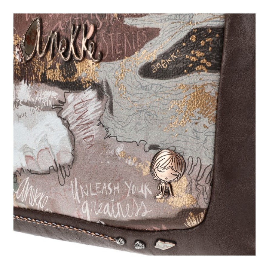 Brązowa Torebka Anekke Modny Kuferek Damski Premium