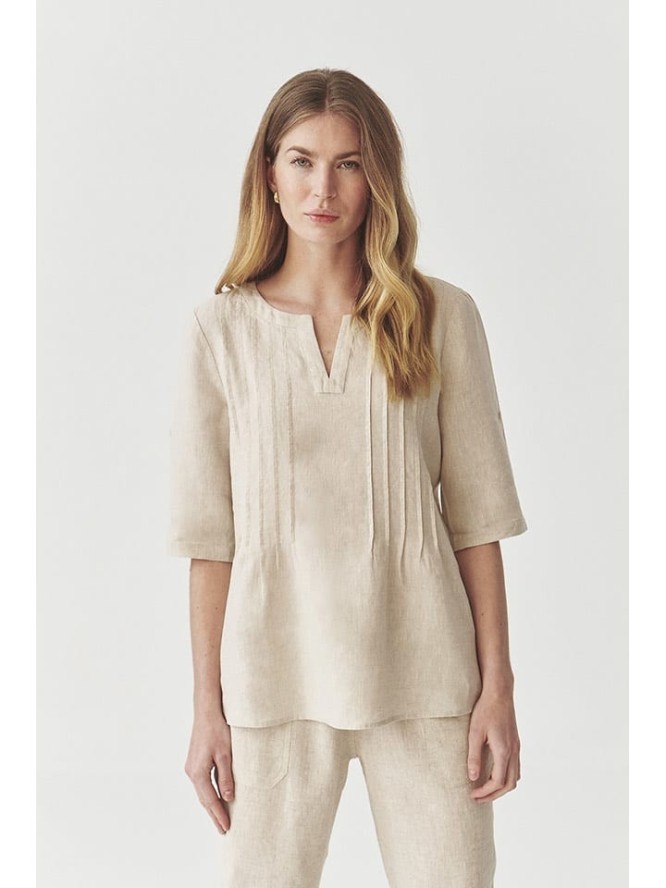 TATUUM Lniana bluzka w kolorze beżowym rozmiar: 40