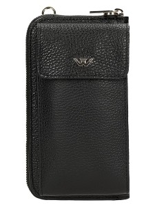 Wojas Skórzana torebka w kolorze czarnym na telefon - 10 x 19 x 4 cm rozmiar: onesize
