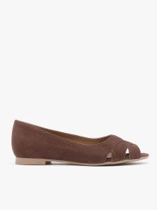 Brązowe baleriny peep toe