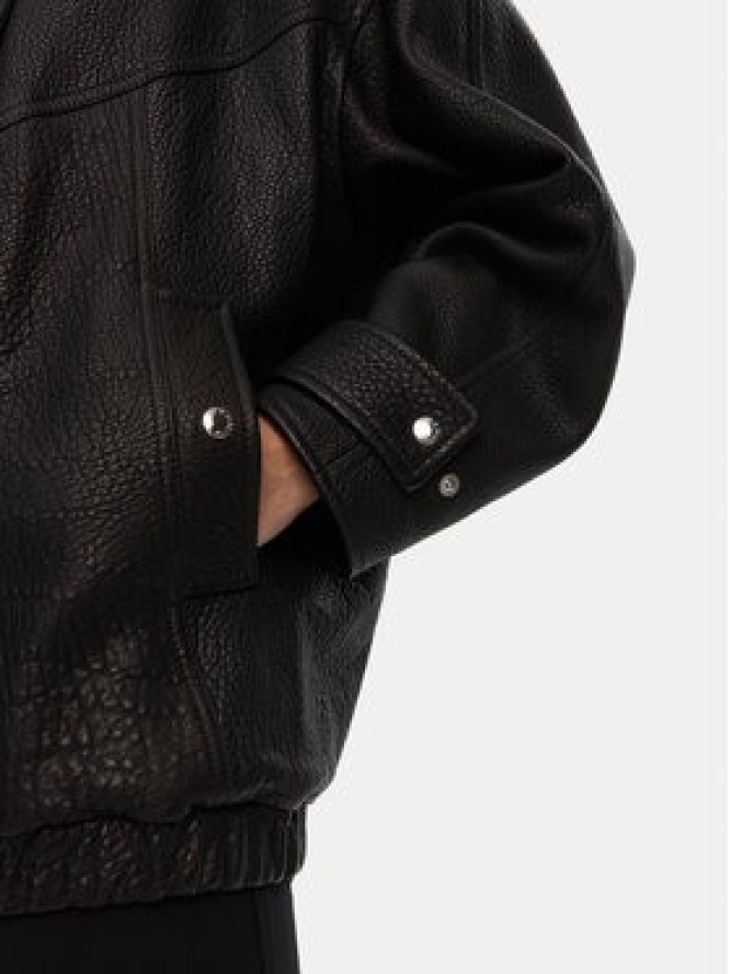 Dolce&Gabbana Kurtka skórzana F9S01L HULVN Czarny Oversize