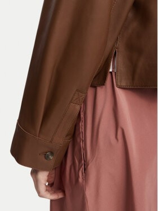 Weekend Max Mara Kurtka skórzana Piovra 2625446021 Brązowy Regular Fit
