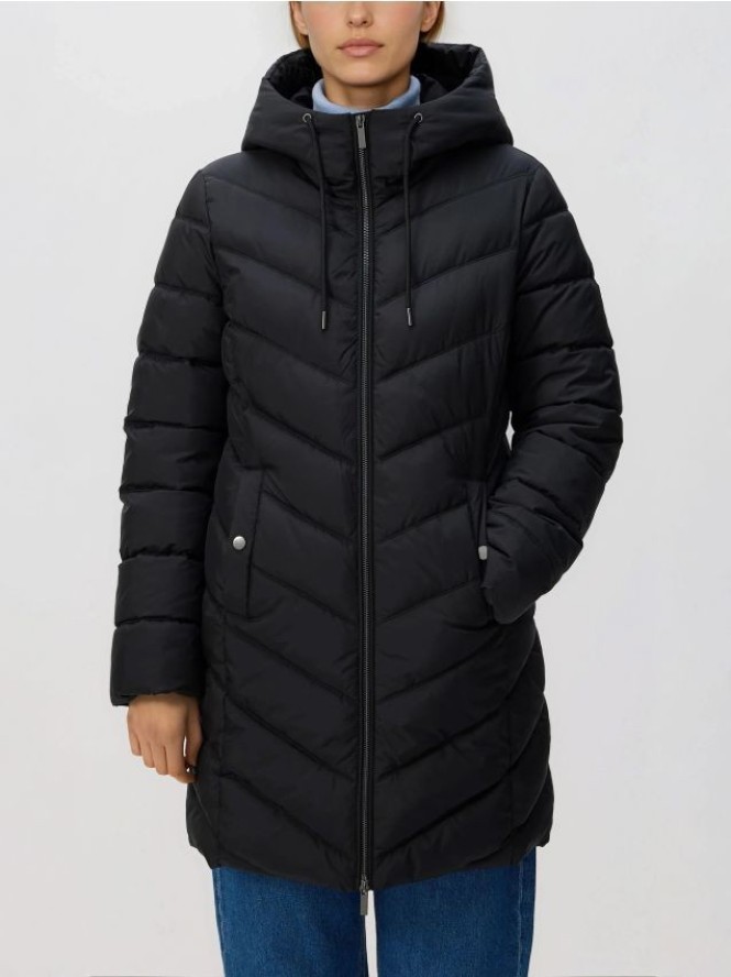 Pikowana kurtka - czarny