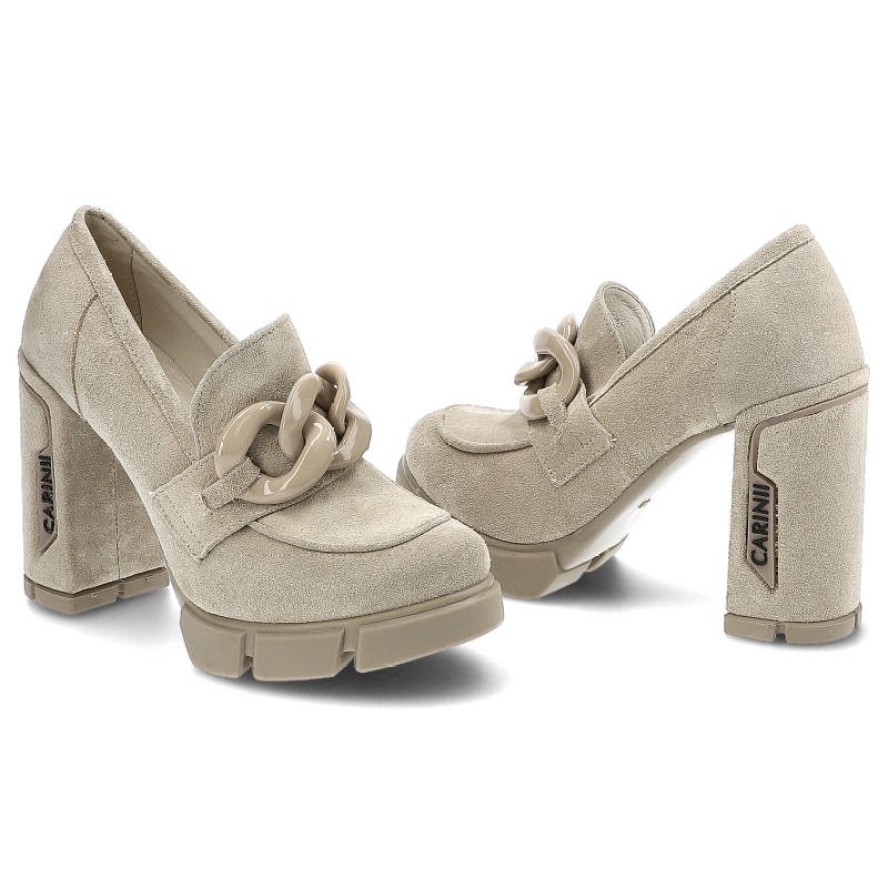 Beżowe Półbuty Carinii Damskie Eleganckie Buty