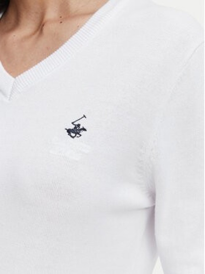 Beverly Hills Polo Club Sweter P-SS26W-M536563 Biały Regular Fit