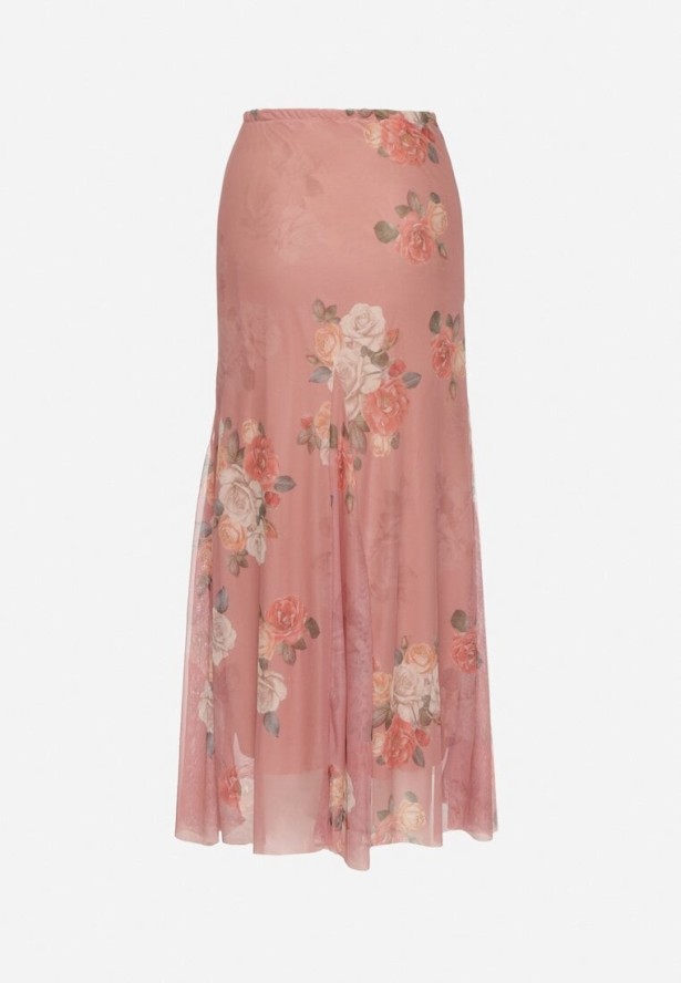 Różowa Spódnica Rozkloszowana w Kwiaty Efronira