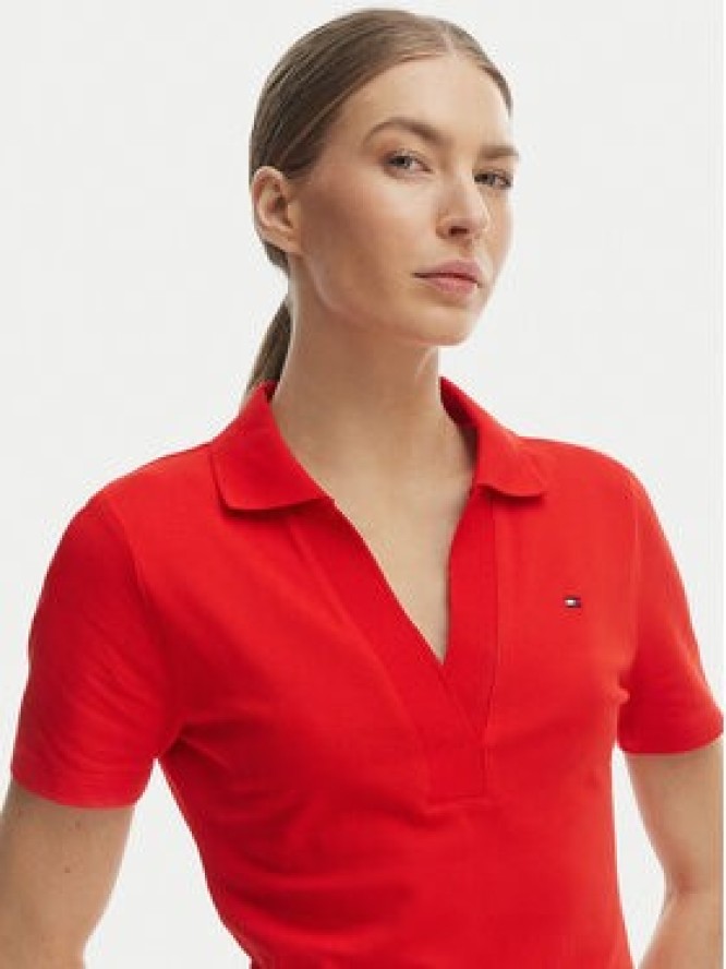 Tommy Hilfiger Sukienka codzienna WW0WW42567 Pomarańczowy Slim Fit