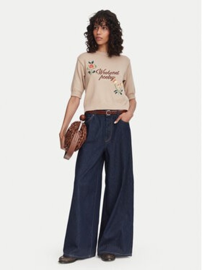 Weekend Max Mara Jeansy Zattera 2625186031 Granatowy Wide Leg