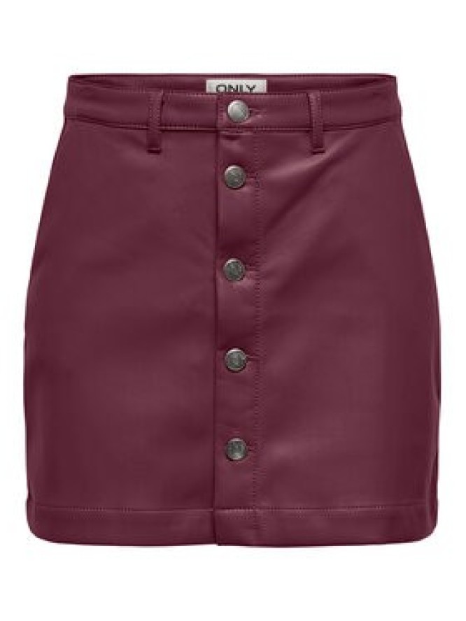 ONLY Spódnica z imitacji skóry Amazing 15331876 Bordowy Slim Fit