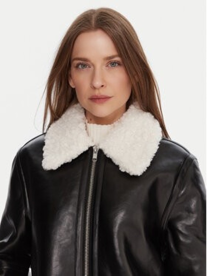 French Connection Kurtka z imitacji skóry 70ZAL Czarny Regular Fit