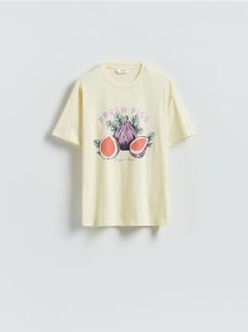 T-shirt z nadrukiem - jasnożółty