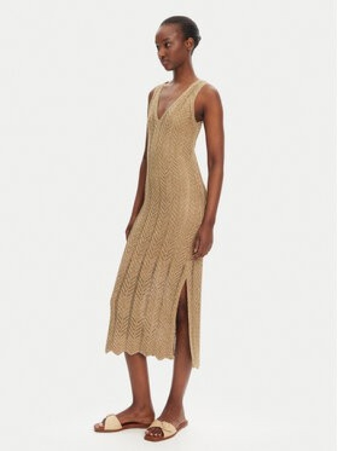 TWINSET Sukienka dzianinowa 251TT319A Beżowy Slim Fit